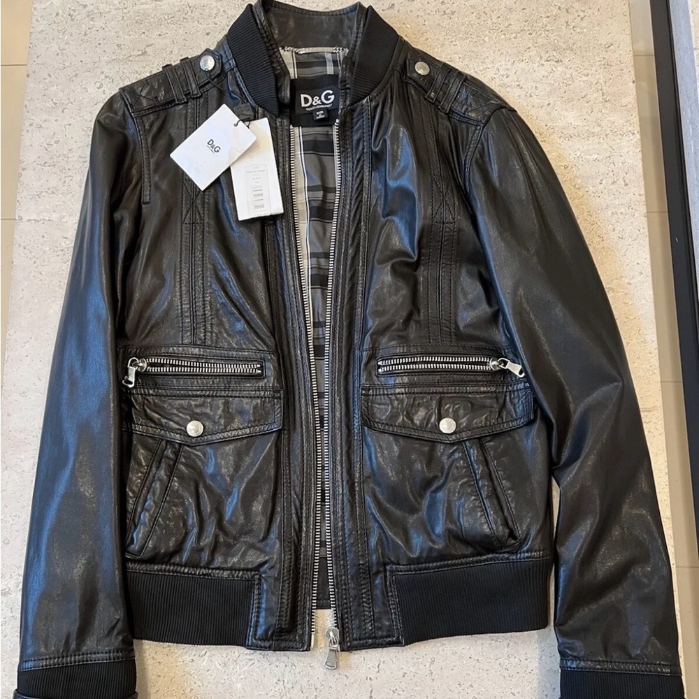Dolce & Gabbana Black Leather Jacket